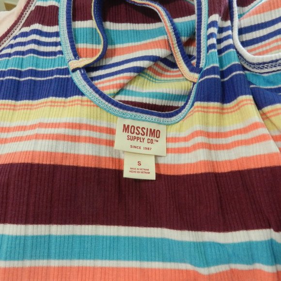 Serape stripe pattern rib knit adjustable strap racer back casual sundress - Picture 7 of 7